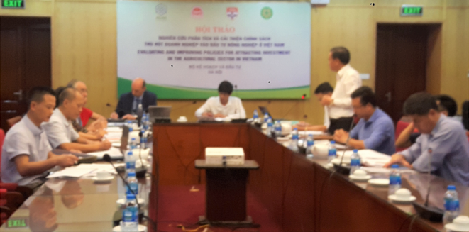 Hội thảo "Phân tích và cải thiện chính sách thu hút doanh nghiệp đầu tư vào nông nghiệp, nông thôn Việt Nam"